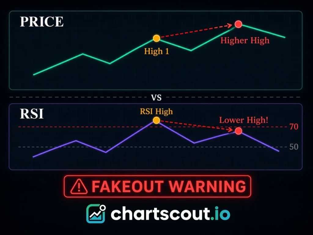 The current image has no alternative text. The file name is: rsi_bearish_divergence_fakeout_signal.webp
