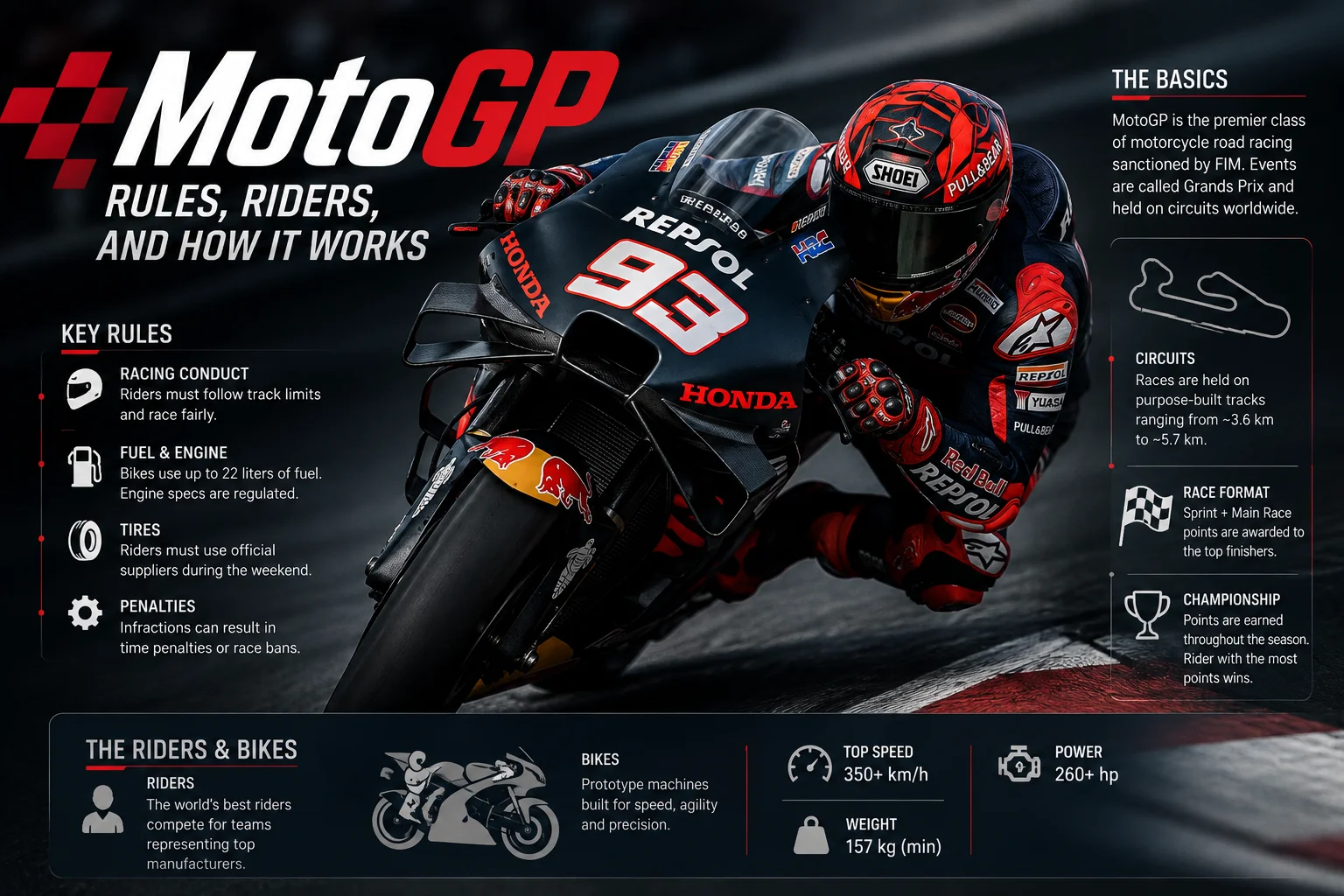MotoGP : Rules, Riders, Records, and How It Works